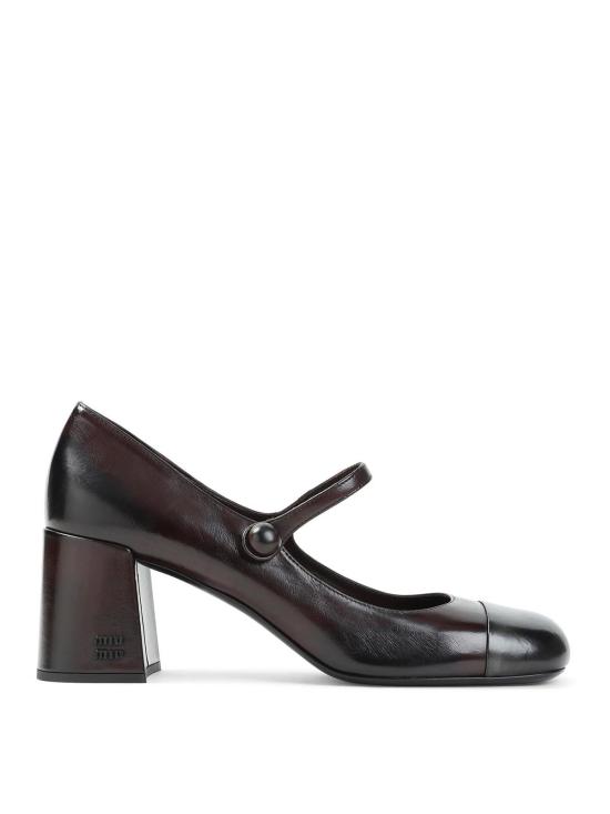 26FW 미우미우 메리 제인 레더 펌프스 5I781EF0653ZQIF0AL3 DARK BROWN