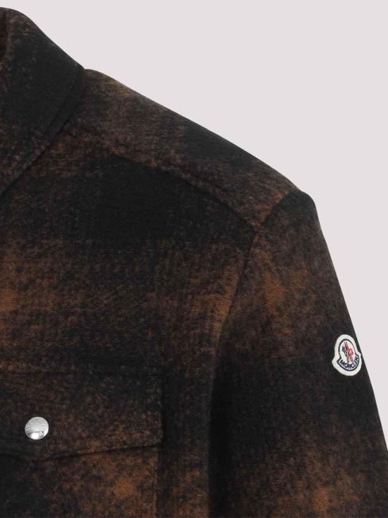 26FW 몽클레어 체크 플란넬 집업 셔츠 자켓 L20912F0003589BKBF29 BROWN - MONCLER