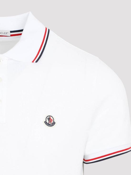 26FW 몽클레어 트리밍 코튼 피케 폴로 셔츠 L20918A7030084556001 WHITE - MONCLER