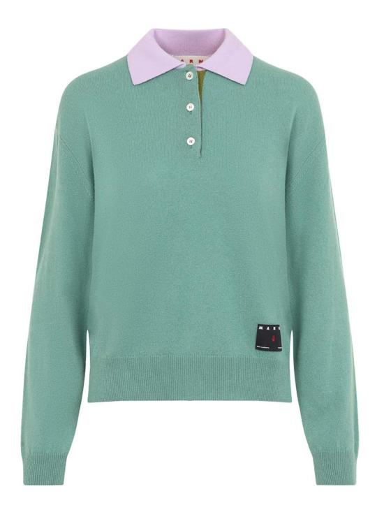 26FW 마르니 폴로 티셔츠 POMD0070Q0UFX331MXV32 LIGHT GREEN