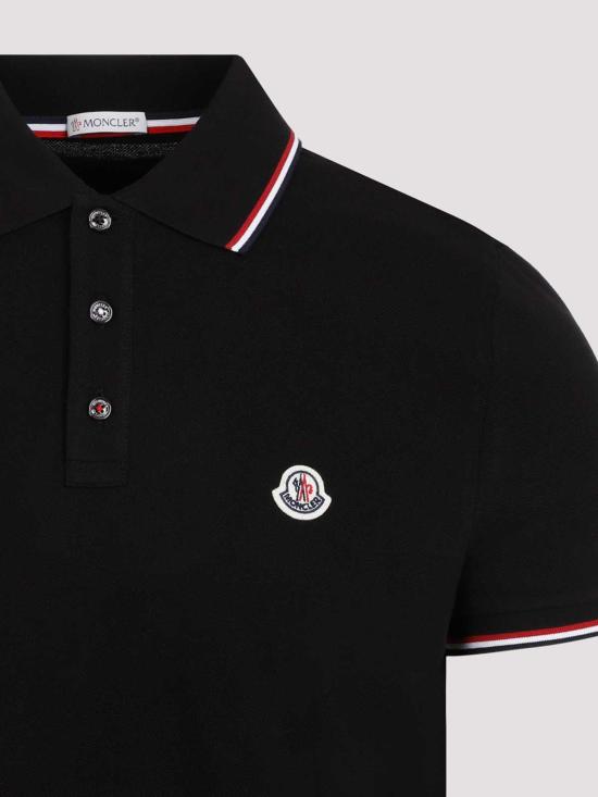 26FW 몽클레어 트리밍 코튼 피케 폴로 셔츠 L20918A7030084556999 BLACK - MONCLER