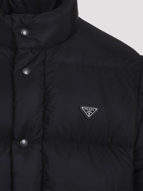 26FW 프라다 리나일론 스탠드 칼라 숏 다운 패딩 SGC863SOOO1WQ9F0002 BLACK - PRADA