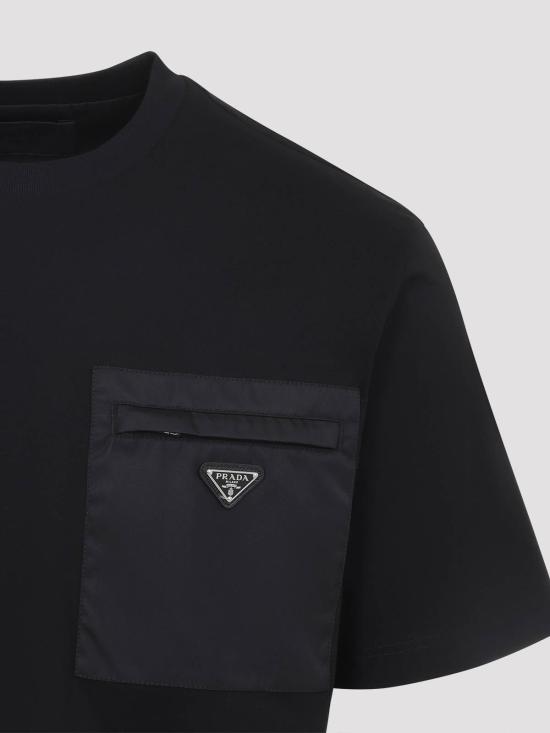 26FW 프라다 반팔 티셔츠 UJN661SWMO11CKF0002 BLACK - PRADA