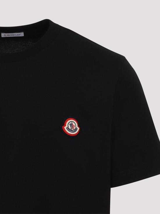 26FW 몽클레어 코튼 로고 패치 반팔 티셔츠 L20918C0004589B8Y999 BLACK - MONCLER