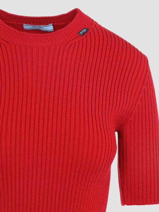 26FW 프라다 민소매 티셔츠 P24E3QSOOO6584F0011 RED - PRADA