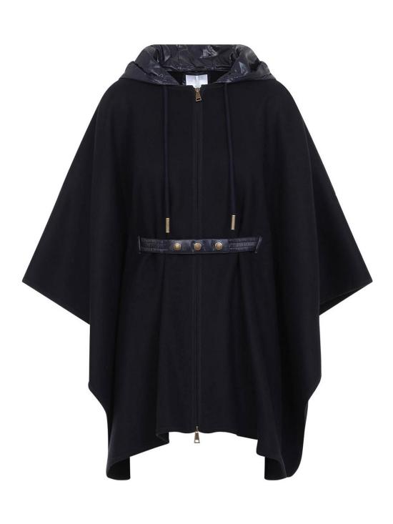26FW 몽클레어 패딩 울 혼방 후드 케이프 L20933G00019599DP778 DARK BLUE
