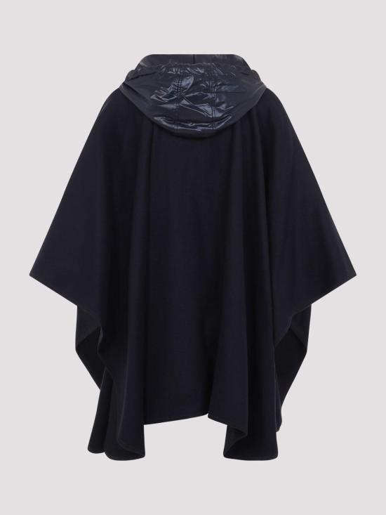 26FW 몽클레어 패딩 울 혼방 후드 케이프 L20933G00019599DP778 DARK BLUE - MONCLER