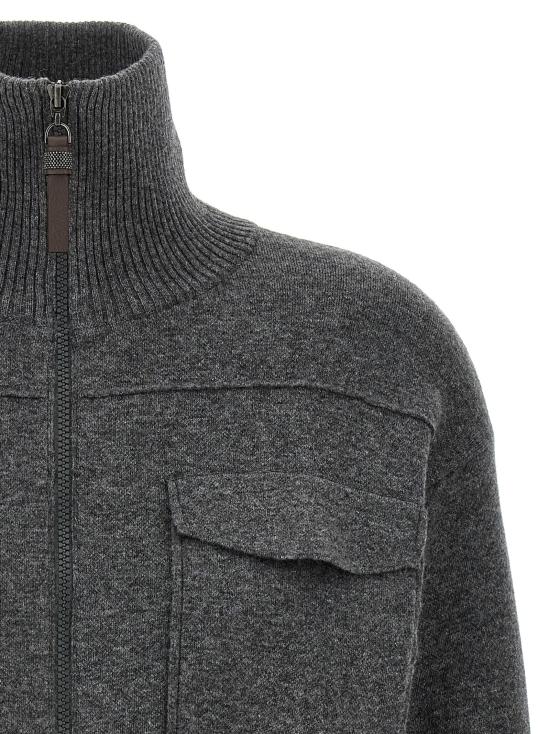  브루넬로 쿠치넬리 가디건 LDMSH201306PCBN25 CHARCOAL - BRUNELLO CUCINELLI