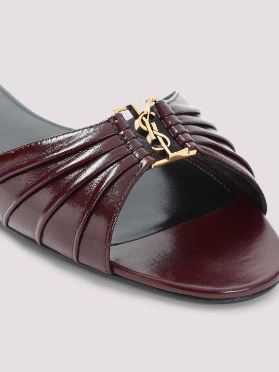 26FW 생로랑 바빌론 슬립온 슬라이드 869658AAEHF6629 DARK RED - SAINT LAURENT