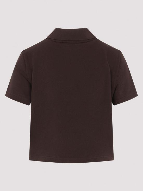 26FW 생로랑 폴로 티셔츠 A003I4Y38EK2019 BROWN - SAINT LAURENT