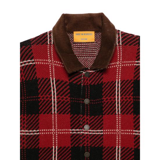26FW 게스트 인 레지던스 가디건 M36119AM TARTAN CARCO RED BLACK - GUEST IN RESIDENCE