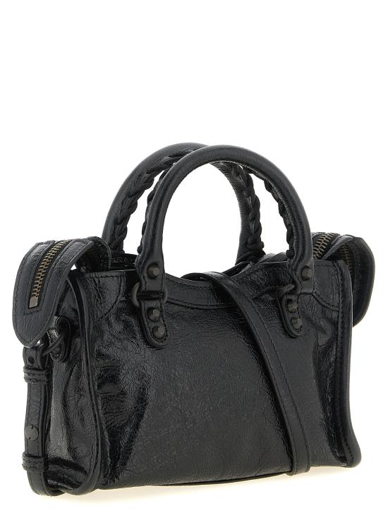 26FW 발렌시아가 르 시티 나노 램스킨 탑핸들 토트백 8657642ACFH1000 Black - BALENCIAGA