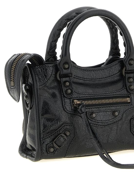 26FW 발렌시아가 르 시티 나노 램스킨 탑핸들 토트백 8657642ACFH1000 Black - BALENCIAGA