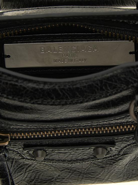 26FW 발렌시아가 르 시티 나노 램스킨 탑핸들 토트백 8657642ACFH1000 Black - BALENCIAGA