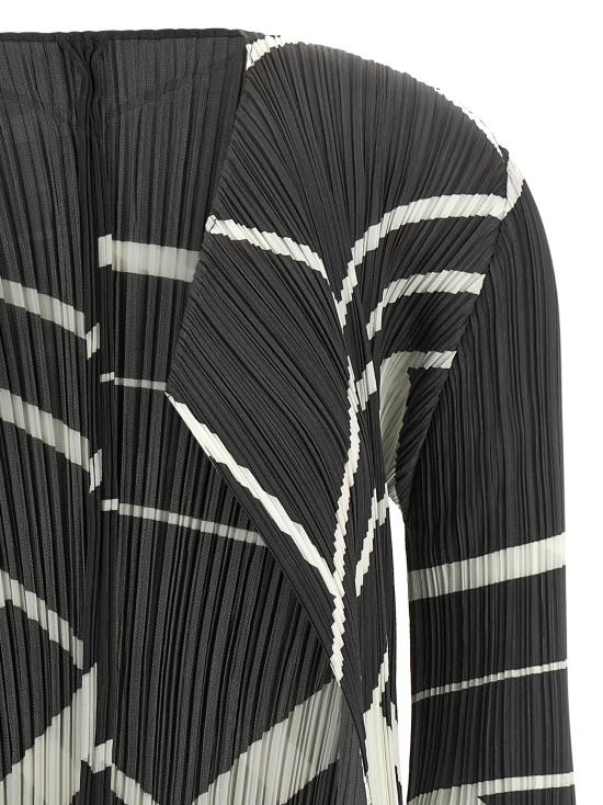 26FW 플리츠플리즈 가디건 PP68JO68317 White Black - PLEATS PLEASE