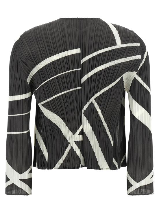 26FW 플리츠플리즈 가디건 PP68JO68317 White Black - PLEATS PLEASE