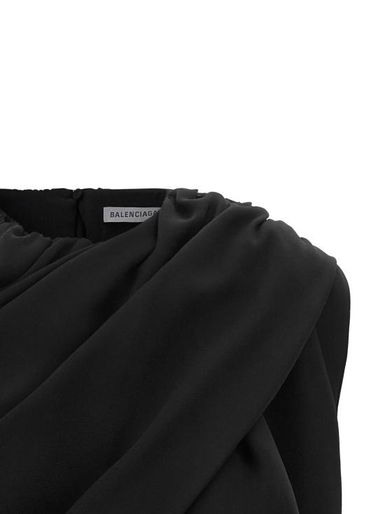 26FW 발렌시아가 여성 실크 캐디 케이프 탑 A002BXTUN141000 Black - BALENCIAGA
