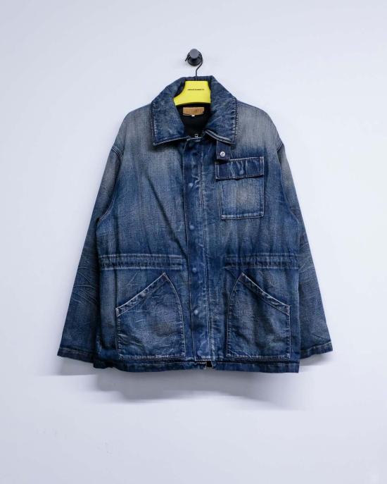  MM6 메종마르지엘라 수트 자켓 Mm6 메종 마르지엘라 인디고 코튼 패딩 스포츠 재킷 - MM6 MAISON MARGIELA
