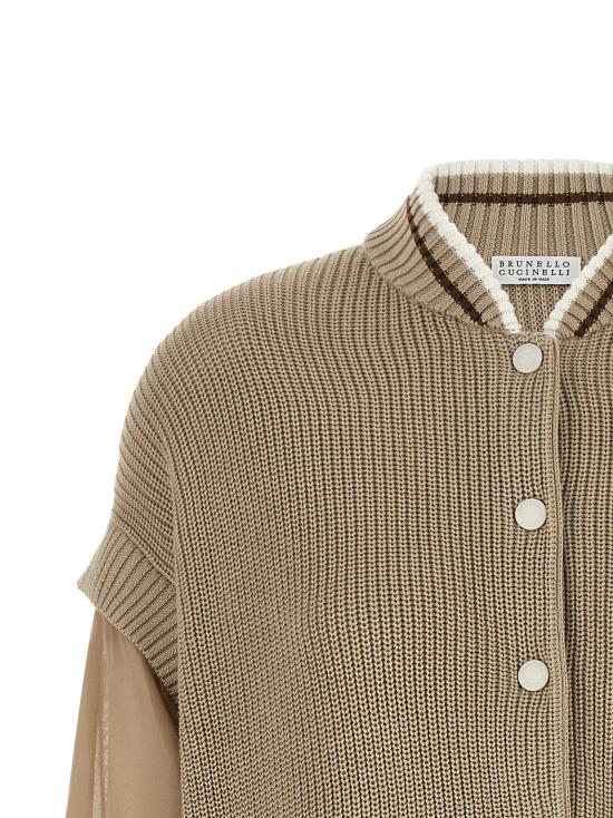  브루넬로 쿠치넬리 가디건 LDM19759406CFI16 BEIGE - BRUNELLO CUCINELLI