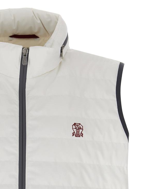  브루넬로 쿠치넬리 베스트 LDMM49A7460GC1085 WHITE - BRUNELLO CUCINELLI