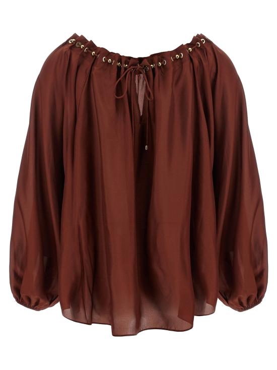  짐머만 블라우스 LD8428TSS261MER BURGUNDY - ZIMMERMANN