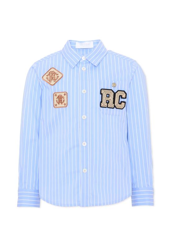 26FW [키즈] 로베르토 카발리 탑 CBA26017CA WHITE SK B LIGHT BLUE