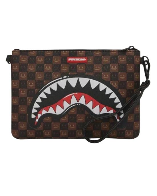 26FW 스프레이그라운드 클러치/파우치 B9307 SHARKS IN PARIS WTF BUBBLE BROWN - SPRAYGROUND