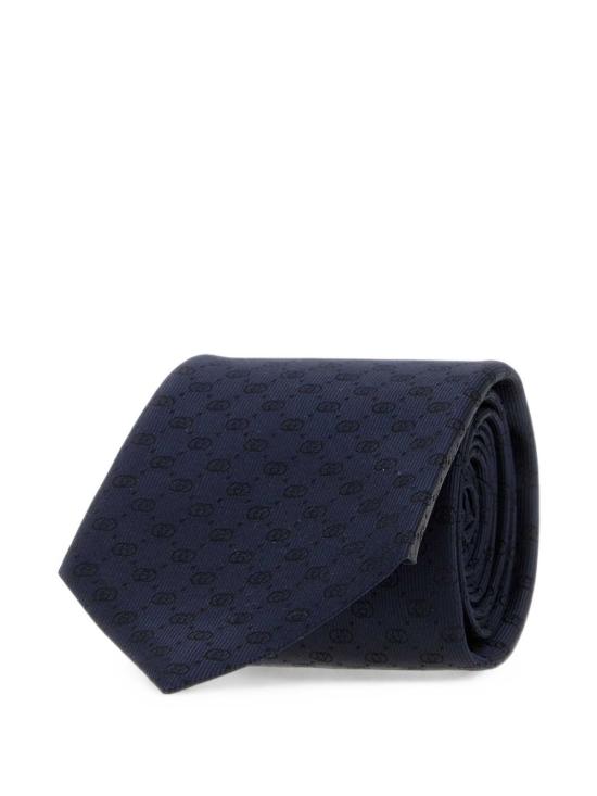 26FW 구찌 인터로킹 G 실크 자카드 타이 A006WU 4E0094100 NAVY - GUCCI
