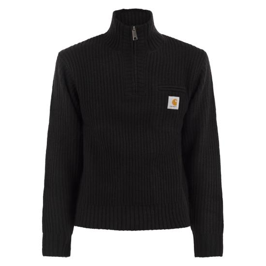 26FW 칼하트 디트로이트 하프 집 스웨터 I035398 BLACK