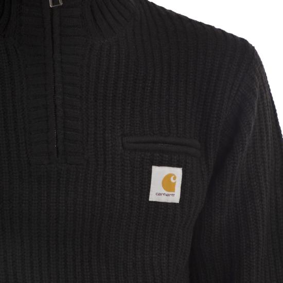 26FW 칼하트 디트로이트 하프 집 스웨터 I035398 BLACK - CARHARTT