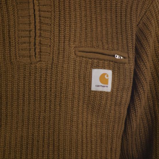 26FW 칼하트 디트로이트 하프 집 스웨터 I035398 BROWN - CARHARTT