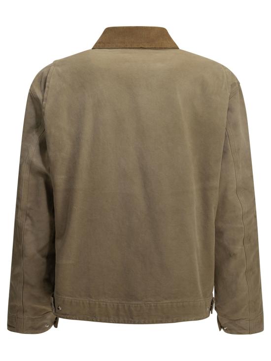 26FW 골든구스 자켓 베이지색 면 소재 봄버 재킷 및 코트 - GOLDEN GOOSE