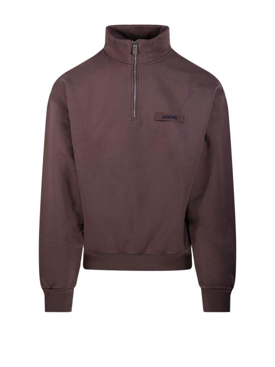 26FW 자크뮈스 하프 집업 스웨트 셔츠 SSM00313AJ00174 850 BROWN