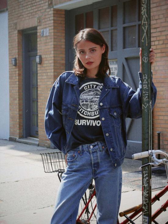  리바이스 데님 자켓 90년대 다크 워시 트러커 재킷 - LEVI'S