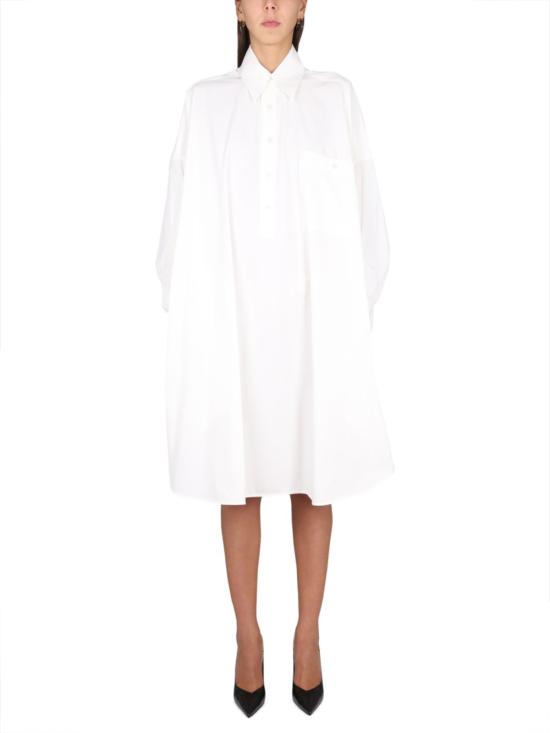  보테가베네타 원피스 보테가 베네타 컴팩트 코튼 드레스 아이보리