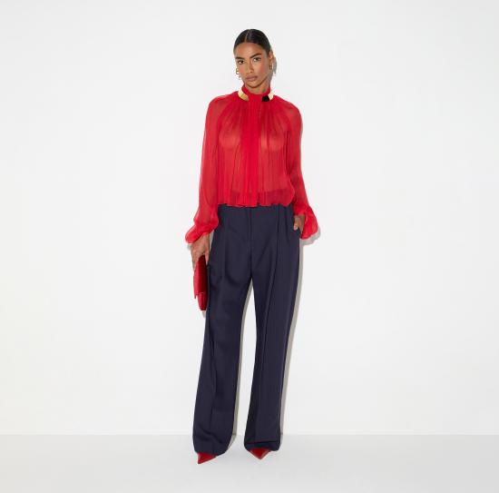 26FW 엘리자베타프랜치 팬츠 PA17666E2 FO9 BLU NOTTE RED PASSION - ELISABETTA FRANCHI