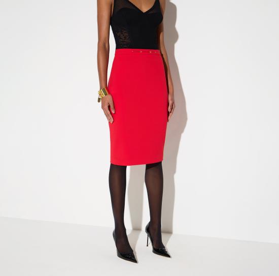 26FW 엘리자베타프랜치 미디 스커트 GO22366E2 CG5 RED PASSION - ELISABETTA FRANCHI