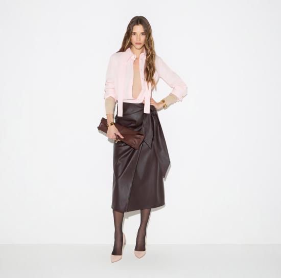 26FW 엘리자베타프랜치 미디 스커트 GO21866E2 EV9 DARK CHOCOLATE - ELISABETTA FRANCHI