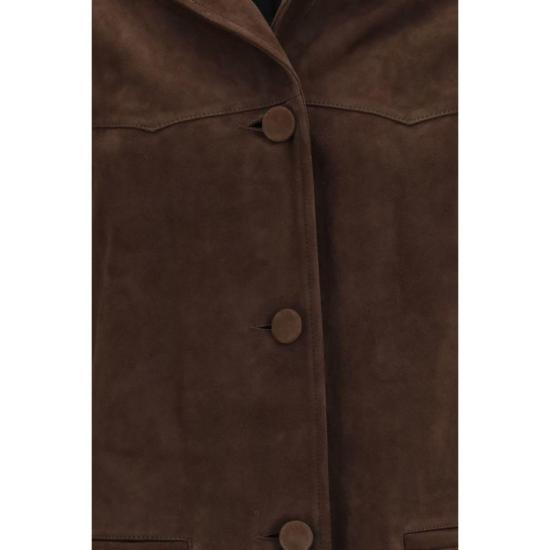 26FW 토리버치 자켓 스웨이드 가죽 재킷 브라운 - TORY BURCH
