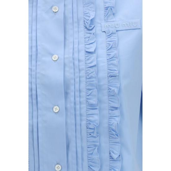26FW 미우미우 블라우스 MIMK2045SOOO10RGF0013BB BLUE - MIU MIU