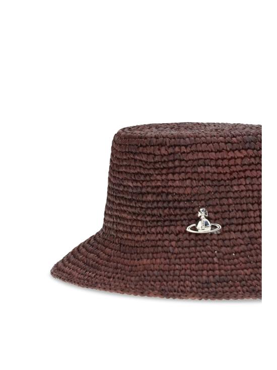 26SS 비비안웨스트우드 와이드 브림 라피아 버킷햇 81020009K005N D411 BROWN - VIVIENNE WESTWOOD
