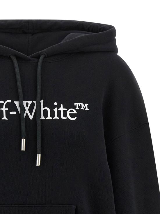  오프화이트 후드 티셔츠 LDOWBB058C99FLE00110011001 BLACK - OFF WHITE