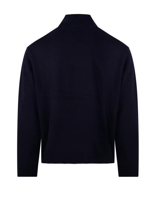26FW 메종키츠네 폭스 헤드 인타르시아 컴포트 하이 넥 니트 NM00807KM0329 0630 NAVY LIGHT GREY MELANGE - MAISON KITSUNE