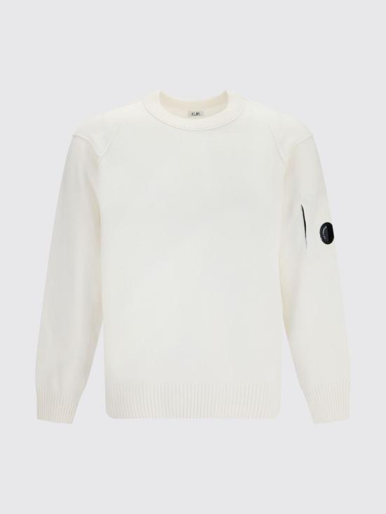 26FW 씨피 컴퍼니 램스울 GRS 크루넥 렌즈 스웨터 RFCMKN707A110149A 103 White - C.P. COMPANY