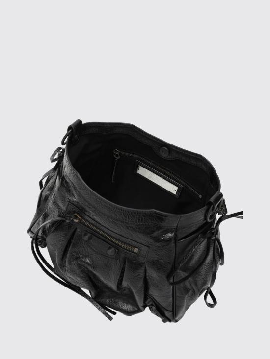 26FW 발렌시아가 스몰 르 시티 아레나 램스킨 버킷백 8767572ABEK 1000 Black - BALENCIAGA