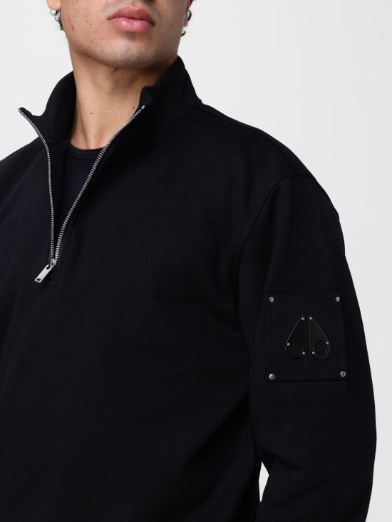 26FW 무스너클 하츠필드 하프집업 스웨트 셔츠 M35MS613 292 Black - MOOSE KNUCKLES