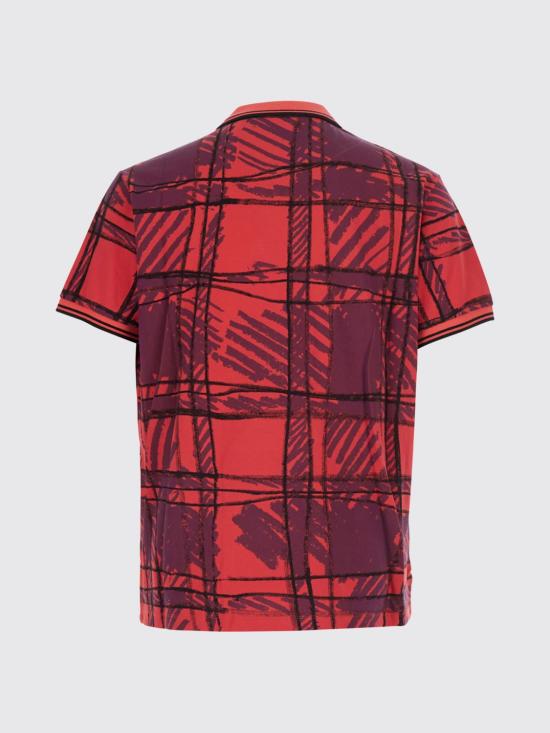 26FW 비비안웨스트우드 스크리블 체크 코튼 반팔 폴로 셔츠 2H01000YJ00BR H301 Red - VIVIENNE WESTWOOD