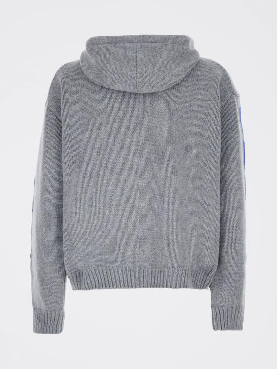 26FW 셀린느 리브드 울 후디드 가디건 RY0YA4S87 GMY2 Grey - CELINE