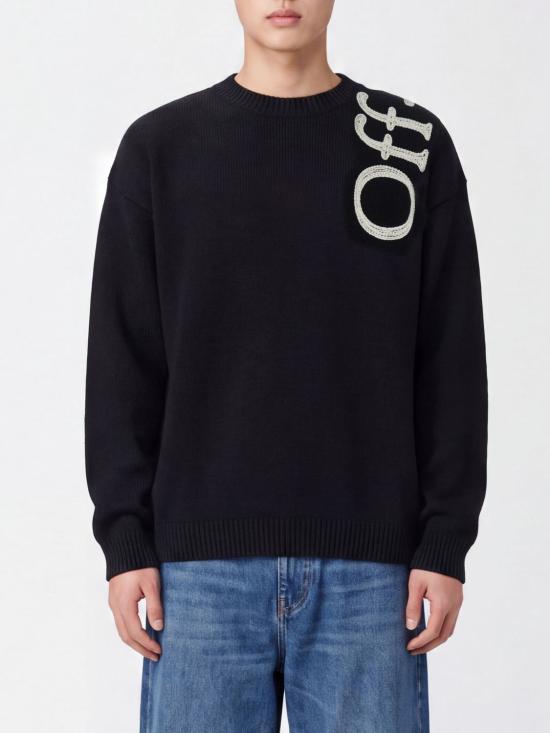 26FW 오프화이트 스웨터 44MHE213F26KNI00100 001 Black