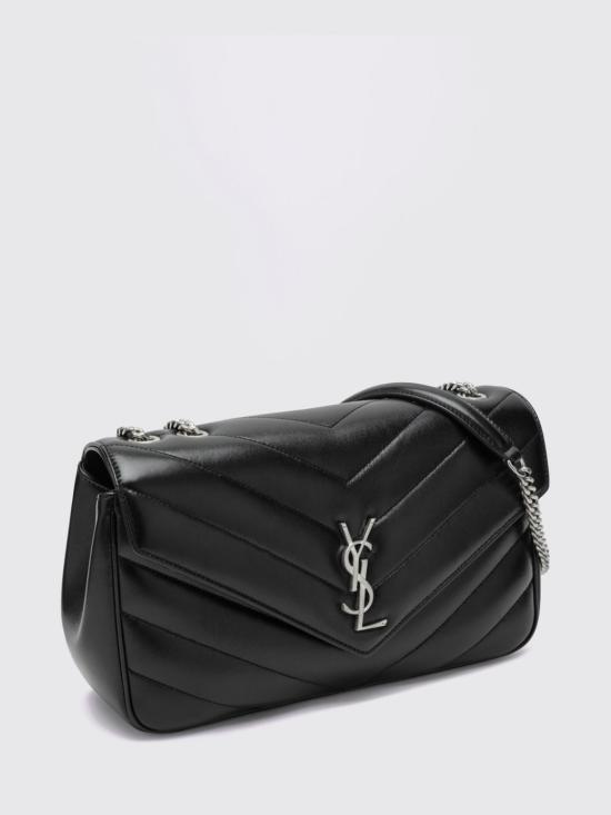 26FW 생로랑 루루 미디움 마테라쎄 램스킨 숄더백 801439AAE4Y 1000 Black - SAINT LAURENT